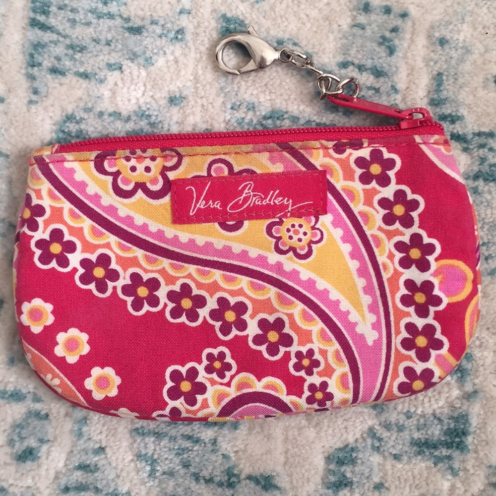 Vera Bradley Zip ID Case- Raspberry Fizz 💗💛